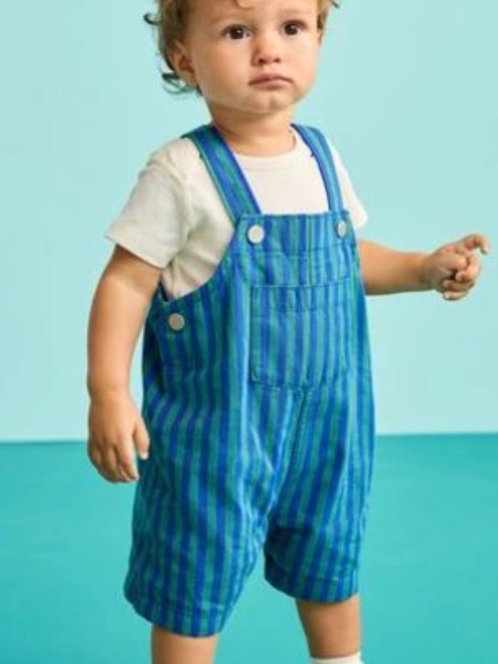 Hanna Andersson Striped Kids' Short Overalls